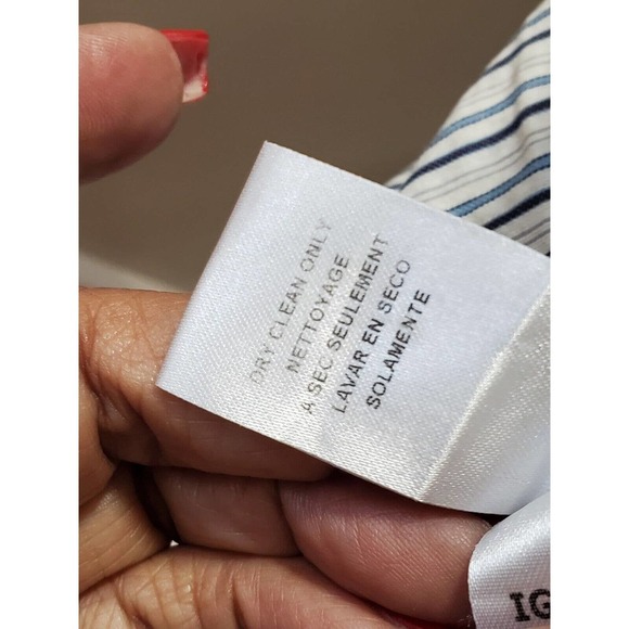 BCBGMaxazria Women's Striped Cotton Long Sleeve Single Breasted Fitted Blazer M - Picture 10 of 11